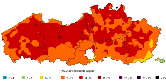 Fijnstof kaart België